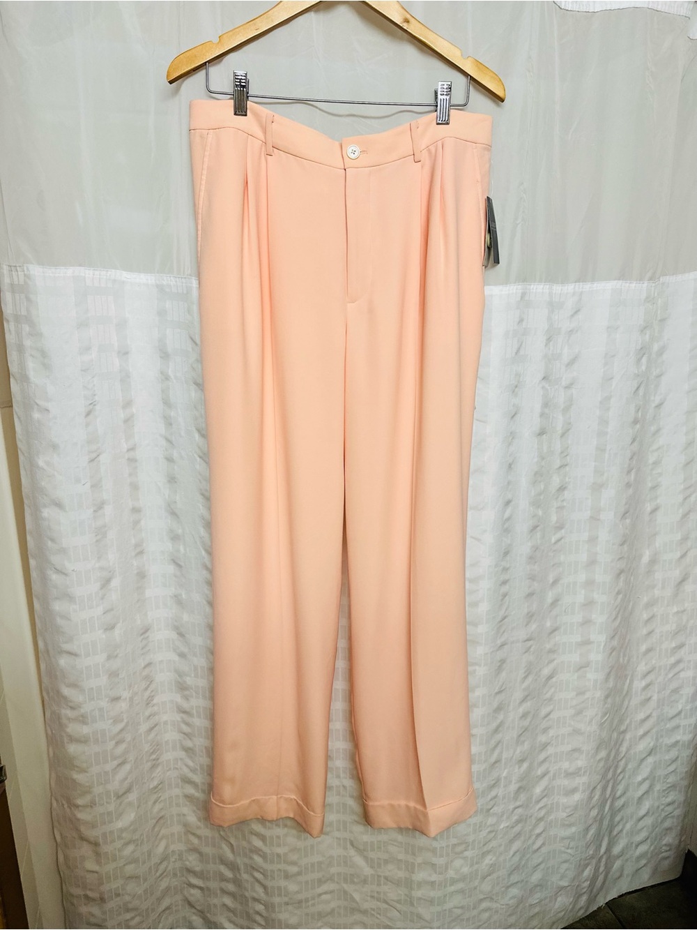 NWT Ralph Lauren Pleated High-Waist Wide-Leg Pants - Blush Pink 12 - Picture 6 of 10